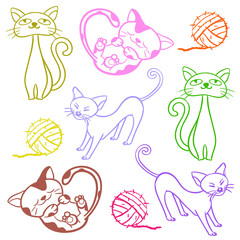 Cat Lifes Vector pattern