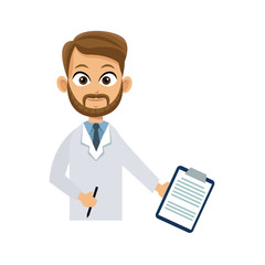 medical doctor man cartoon icon over white background. colorful design. vector illustration