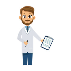 medical doctor man cartoon icon over white background. colorful design. vector illustration