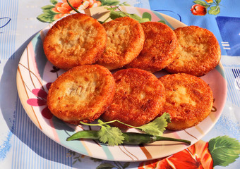 Aloo Tikki or Fried Potato Patties; a popular Indian snack