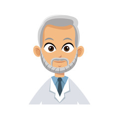 medical doctor old man cartoon icon over white background. colorful design. vector illustration