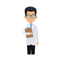 medical doctor man cartoon icon over white background. colorful design. vector illustration