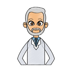 medical doctor man icon over white background. colorful design. vector illustration