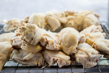 boiled chickhen eat with oily rice