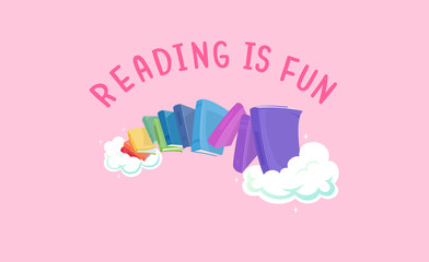 Rainbow Books Reading Is Fun Poster