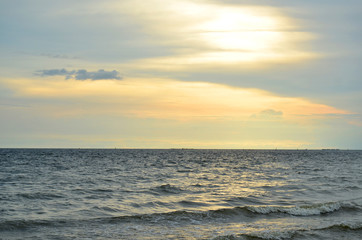 Beautiful sunset on the beach in Pattaya, Thailand