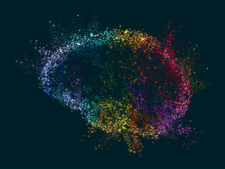 Brain Rainbow Pointilism
