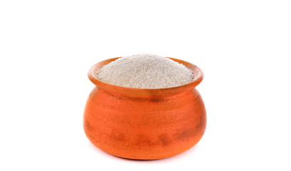 clay pot on white background