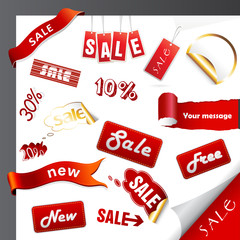 Set of sale icons, labels, stickers.
