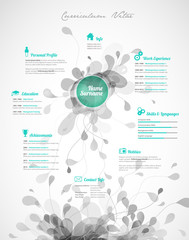 Creative, green color CV / resume template.