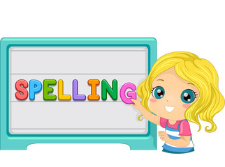 Spelling Magnetic Board Kid Girl