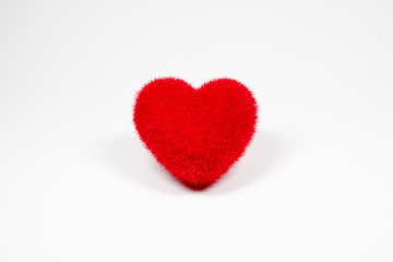 Red velvet fluffy heart Icon for love