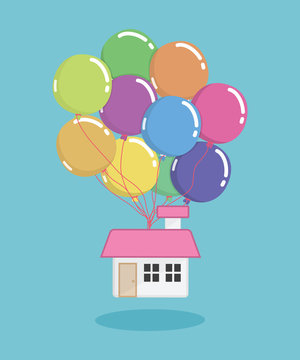 Balloon House Vector/illustration