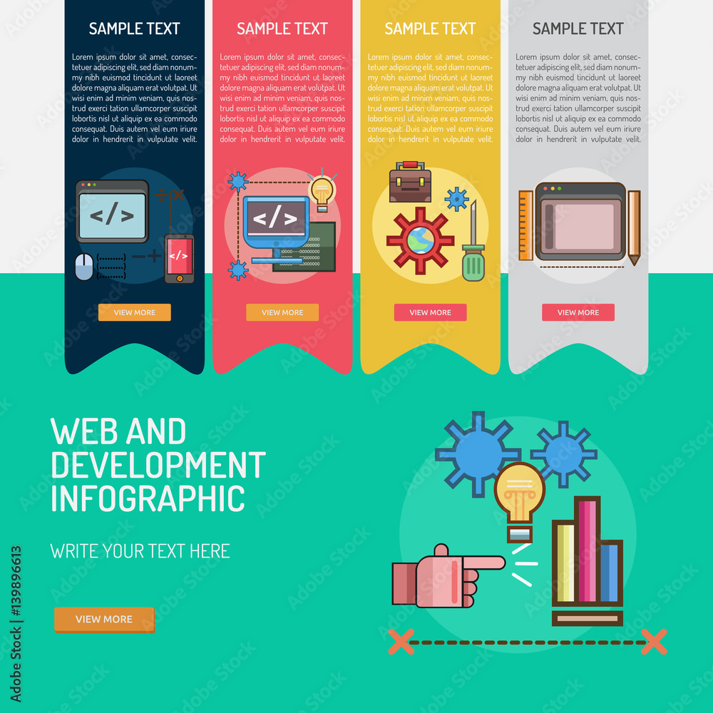 Wall mural infographic web and development