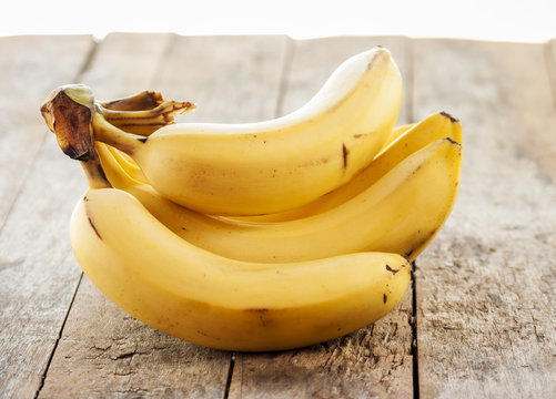 banana bunch on Wooden background