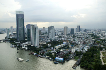 top view of Bangkok city, Thailand, Asia