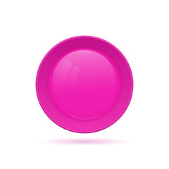 Blank round button for website. 3D glass button. Vector illustration.