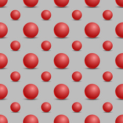 Seamless abstract background with 3d balls. Spheric pattern. Vector illustration.