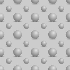 Seamless abstract background with 3d balls. Spheric pattern. Vector illustration.