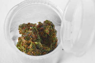 Close up of Super Lemon Jack medical marijuana buds