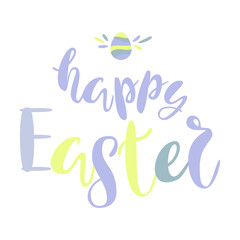 Inscription - Happy Easter. Lettering design. Handwritten typography. Vector