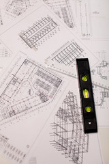 Floor plan designed building on the drawing - background