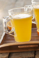 Freshly squeezed orange juice, close-up