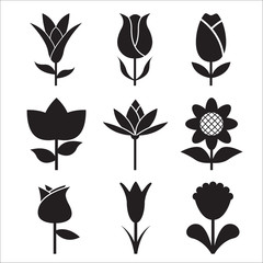 Flower Icon Side view Set