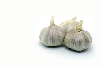 Fresh garlic isolated on white background
