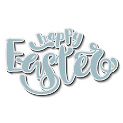 Inscription - Happy Easter. Lettering design. Handwritten typography. Vector