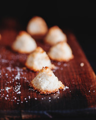 Baked coconut biscuit pyramids