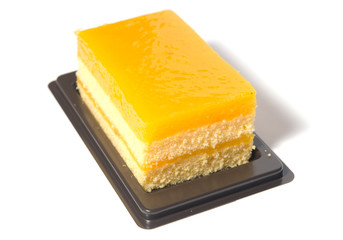 orange cake isolated on white background