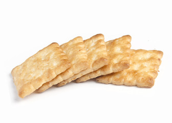 crackers on white background