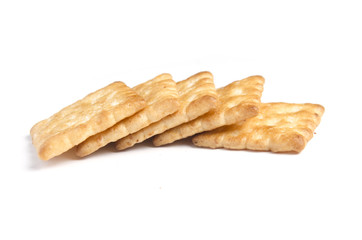 crackers on white background