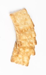crackers on white background
