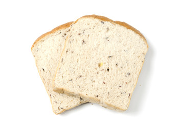 sliced bread isolated on white background