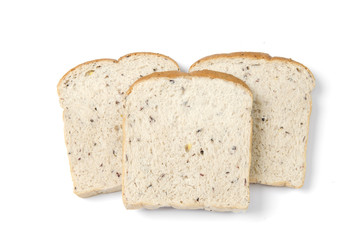 Bread slice isolated on white