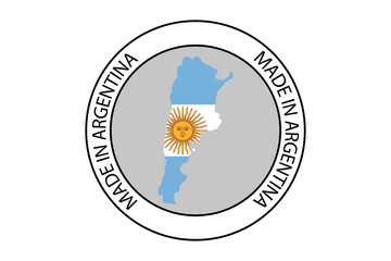 Made in argentina round logo, vector