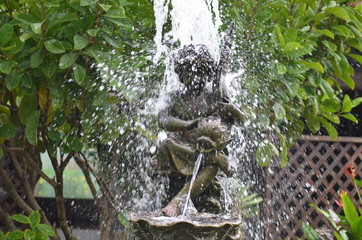 cupid fountain on park outdoor