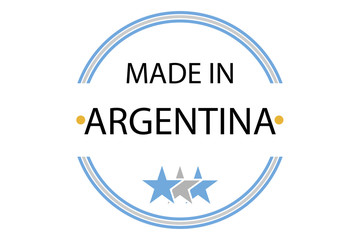 Fototapeta na wymiar Made in argentina round logo, vector