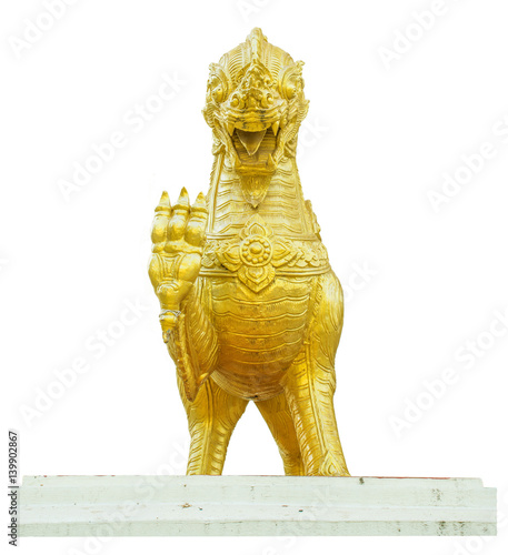 "Gold lion on white background" Stock photo and royalty-free images on