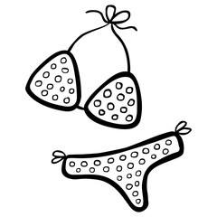 Schwarz-weiße Zeichnung Bikini / Vektor