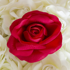 Artificial red rose flowers