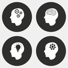 Brain icon set.