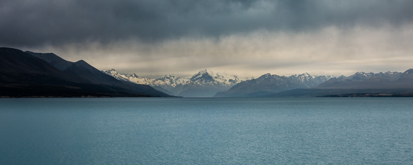 Mount Cook/Aoraki panorama on a cloudy day