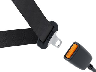 Safety belt isolated on white background. 3D illustration