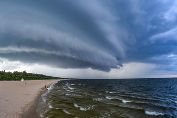 storm approaching on the beach (Baltic Sea)