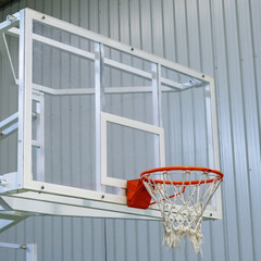 transparent basketball board closeup