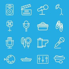 Set of 16 studio outline icons