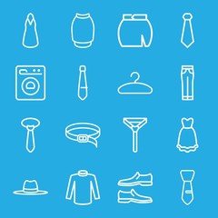 Set of 16 dress outline icons